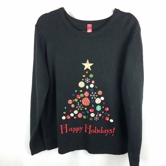 Happy Holidays sweater xmas tree ugly XMAS XXL(20) - Picture 1 of 5